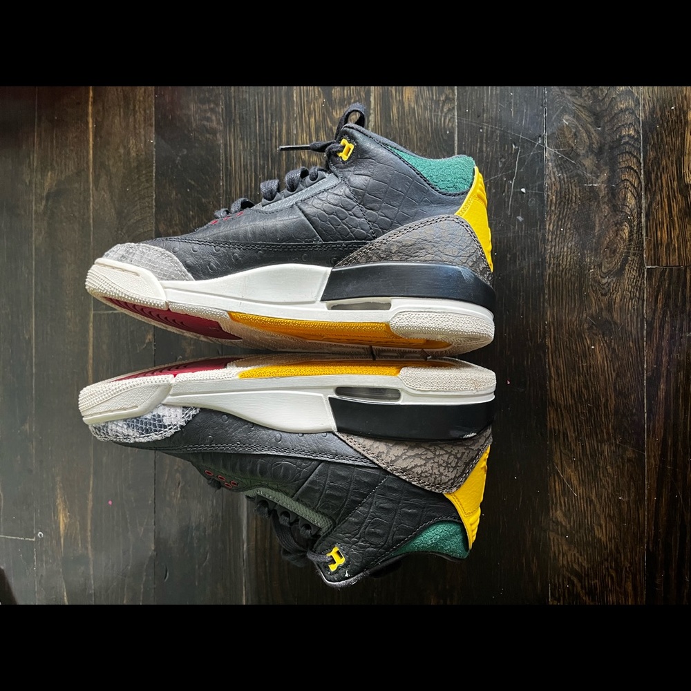 Air Jordan 3 Retro SE Size 4.5 Mens/ 6 Womens With Extra Laces (Yellow&Red)